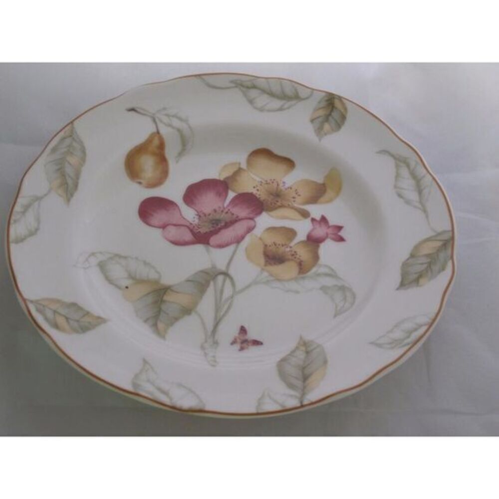Charter Club Summer Grove Salad Plate Pear Blossom Flower w/ Butterfly‎